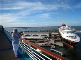 Standing on the deck of The Mariner of the Seas
