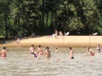 Kids swimming in Tigre Delta waters